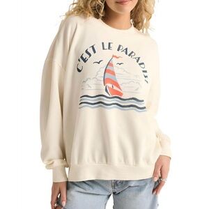NEW Z SUPPLY le paradis sunday sweatshirt in sea salt